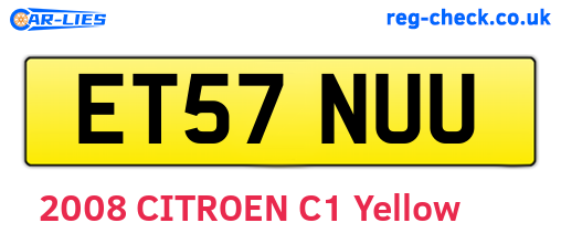 ET57NUU are the vehicle registration plates.