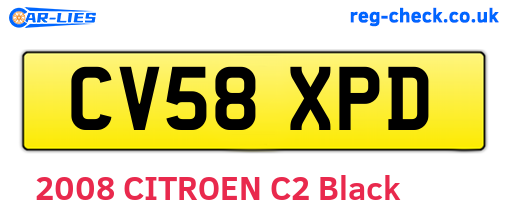 CV58XPD are the vehicle registration plates.