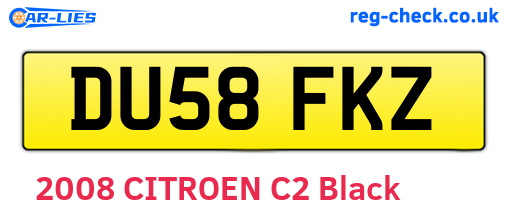 DU58FKZ are the vehicle registration plates.