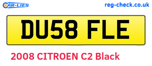 DU58FLE are the vehicle registration plates.