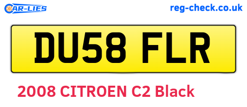 DU58FLR are the vehicle registration plates.