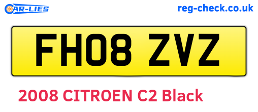 FH08ZVZ are the vehicle registration plates.