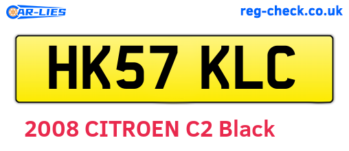 HK57KLC are the vehicle registration plates.