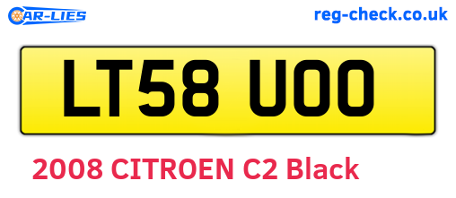 LT58UOO are the vehicle registration plates.