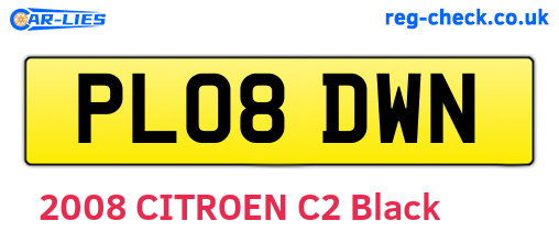 PL08DWN are the vehicle registration plates.
