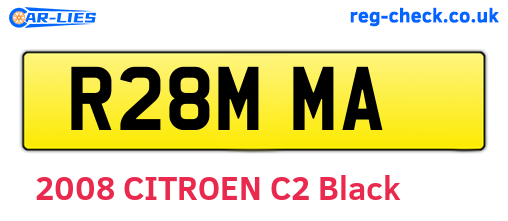 R28MMA are the vehicle registration plates.