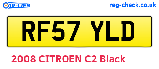 RF57YLD are the vehicle registration plates.