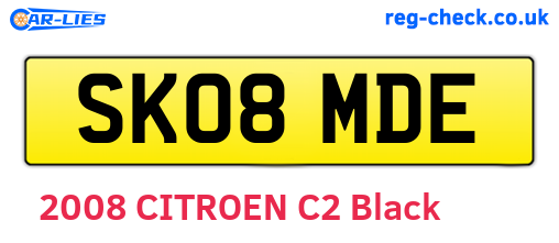 SK08MDE are the vehicle registration plates.
