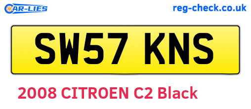 SW57KNS are the vehicle registration plates.