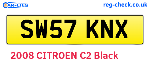 SW57KNX are the vehicle registration plates.