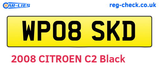 WP08SKD are the vehicle registration plates.