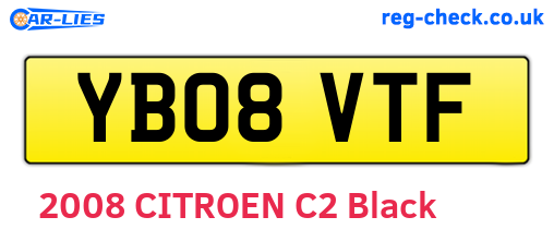 YB08VTF are the vehicle registration plates.
