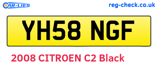 YH58NGF are the vehicle registration plates.