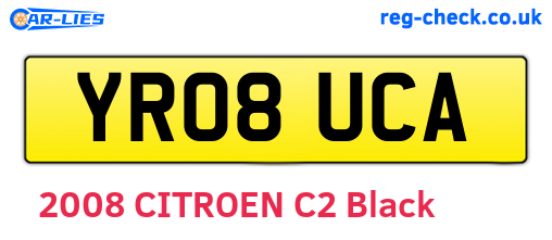 YR08UCA are the vehicle registration plates.