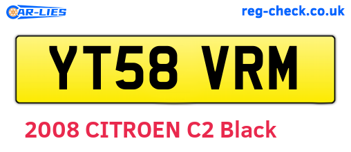 YT58VRM are the vehicle registration plates.