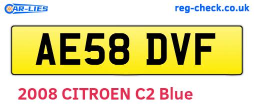 AE58DVF are the vehicle registration plates.