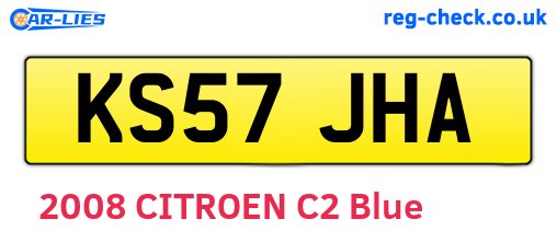 KS57JHA are the vehicle registration plates.