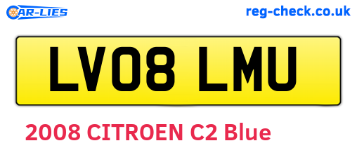 LV08LMU are the vehicle registration plates.