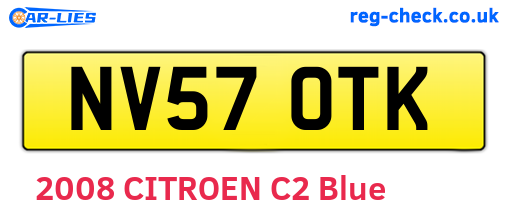 NV57OTK are the vehicle registration plates.