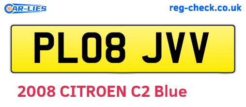PL08JVV are the vehicle registration plates.