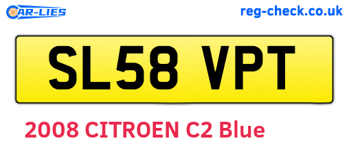 SL58VPT are the vehicle registration plates.