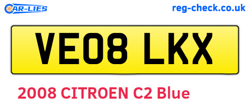 VE08LKX are the vehicle registration plates.