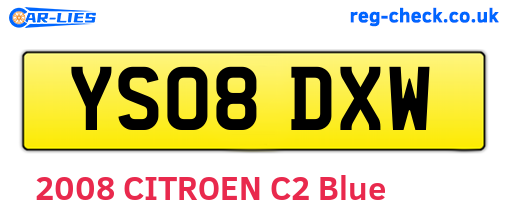 YS08DXW are the vehicle registration plates.