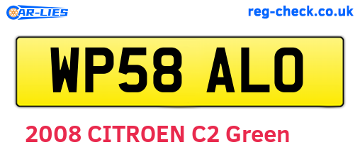 WP58ALO are the vehicle registration plates.