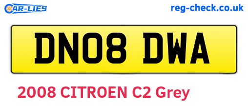 DN08DWA are the vehicle registration plates.