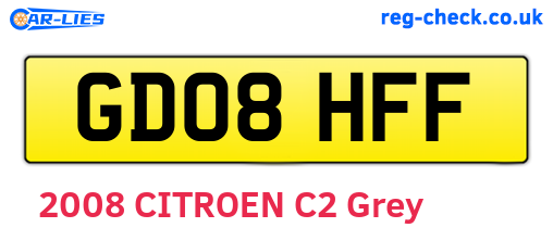 GD08HFF are the vehicle registration plates.