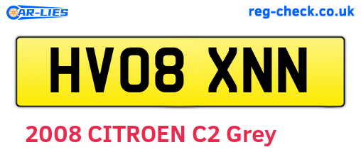 HV08XNN are the vehicle registration plates.