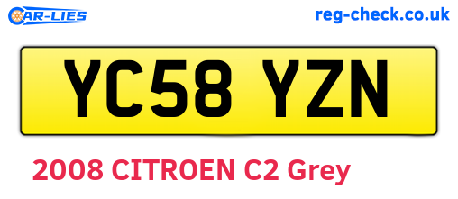YC58YZN are the vehicle registration plates.