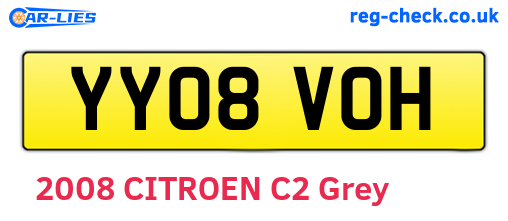 YY08VOH are the vehicle registration plates.