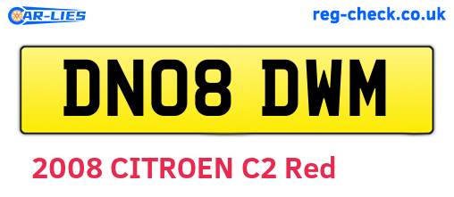 DN08DWM are the vehicle registration plates.
