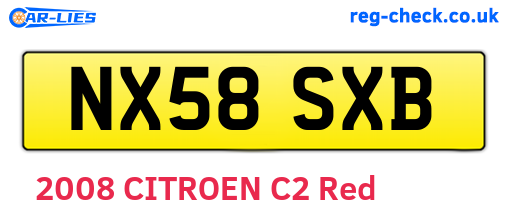 NX58SXB are the vehicle registration plates.