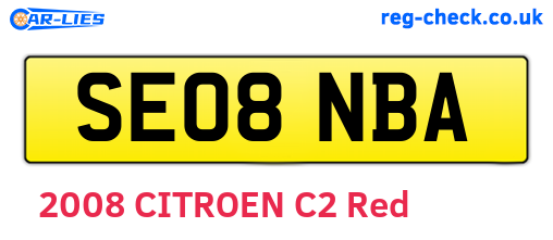SE08NBA are the vehicle registration plates.