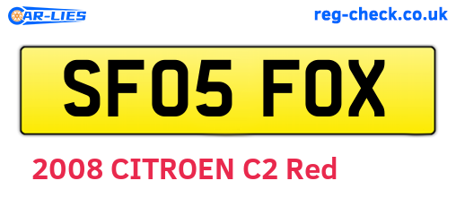 SF05FOX are the vehicle registration plates.