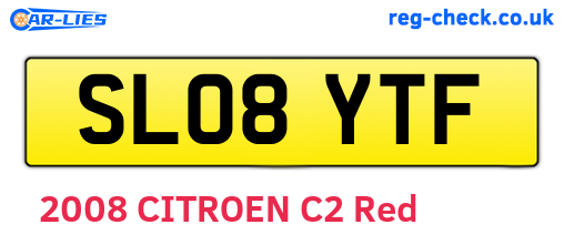 SL08YTF are the vehicle registration plates.