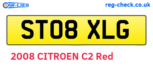 ST08XLG are the vehicle registration plates.