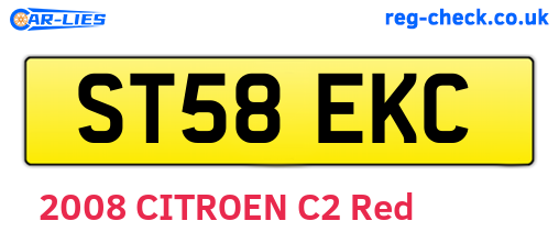 ST58EKC are the vehicle registration plates.
