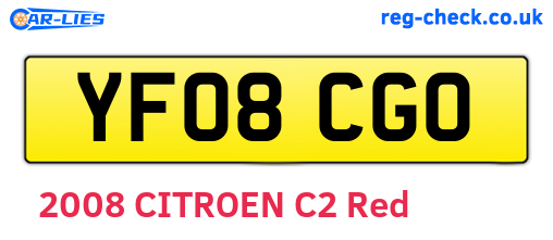 YF08CGO are the vehicle registration plates.