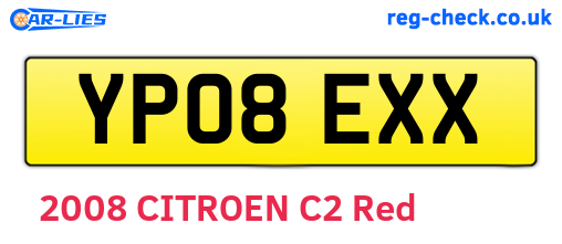 YP08EXX are the vehicle registration plates.