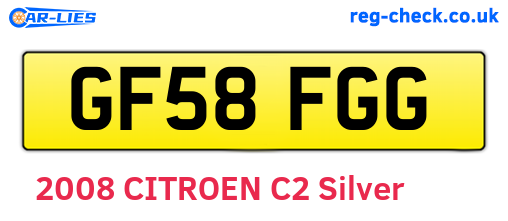 GF58FGG are the vehicle registration plates.
