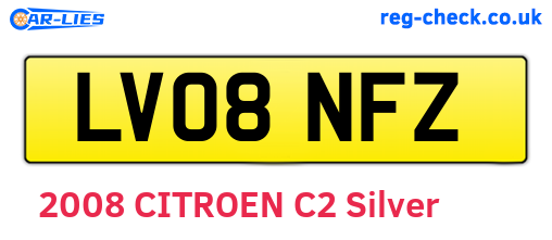 LV08NFZ are the vehicle registration plates.