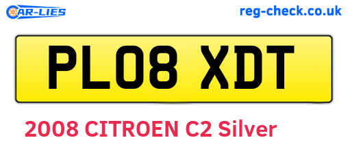 PL08XDT are the vehicle registration plates.