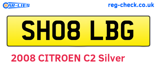 SH08LBG are the vehicle registration plates.