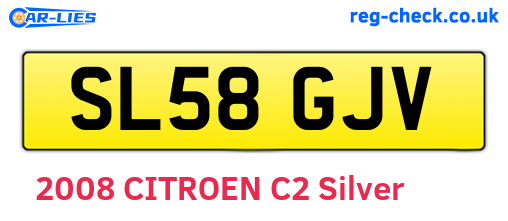 SL58GJV are the vehicle registration plates.