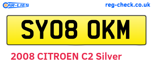 SY08OKM are the vehicle registration plates.