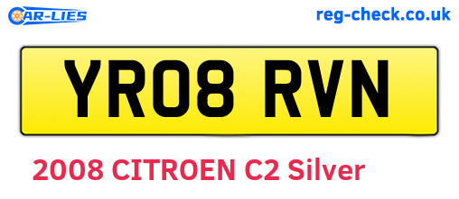 YR08RVN are the vehicle registration plates.