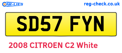 SD57FYN are the vehicle registration plates.